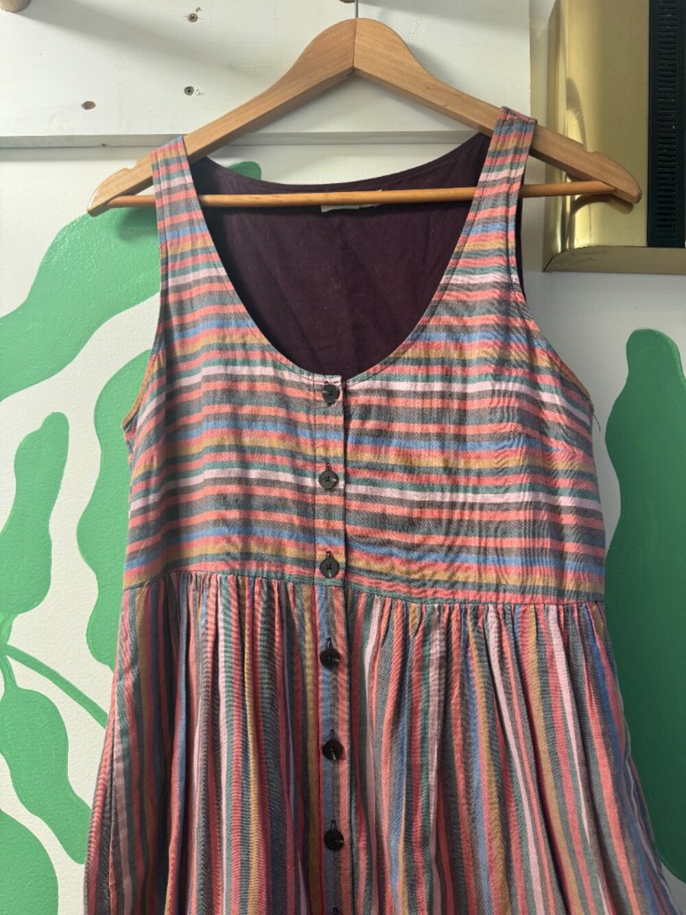Madewell Striped Button  Mini Dress Multi Color Front Size M